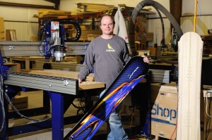 Donek Tools Founder Sean Martin in front of Shopbot CNC router
